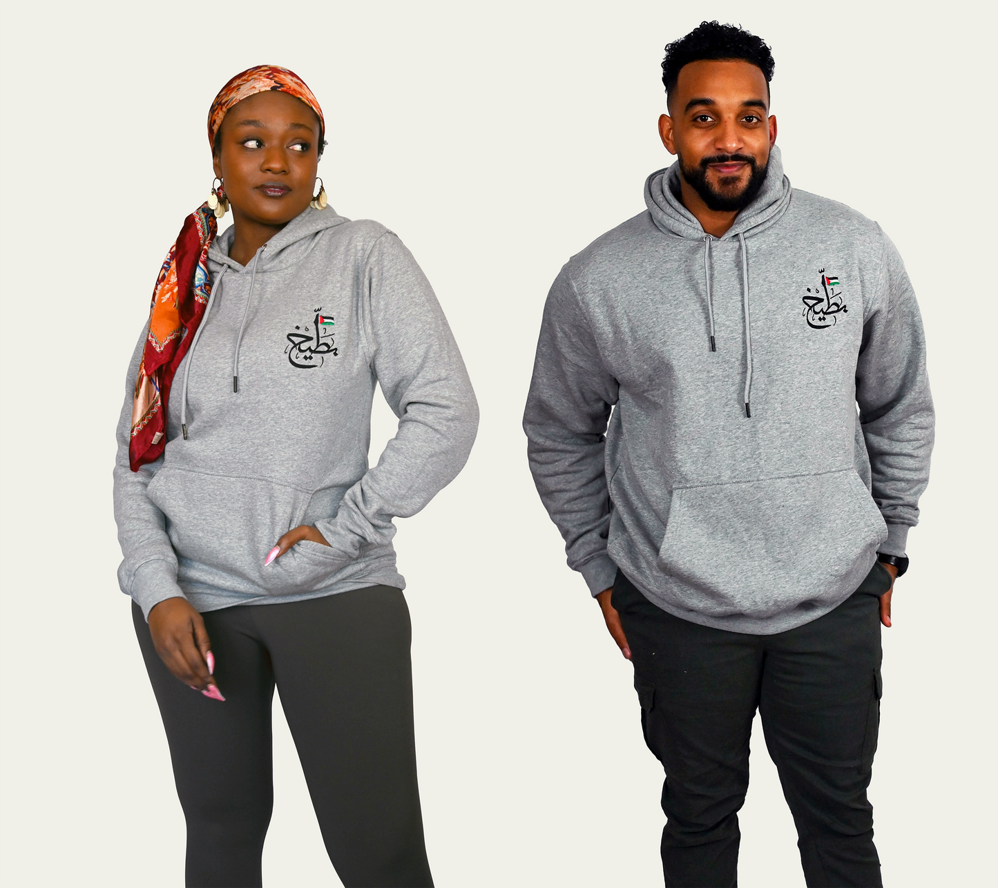 Grey Buteekh Flag Logo Adult Unisex Hoodie