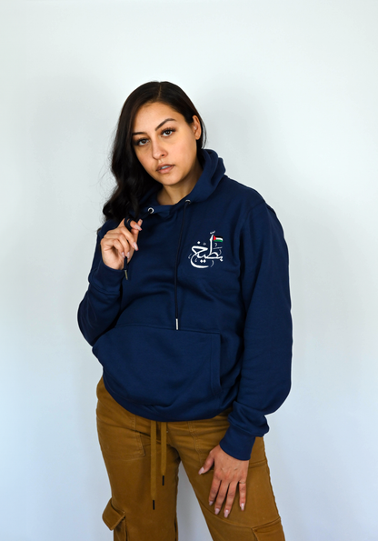 Navy Buteekh Flag Logo Adult Unisex Hoodie