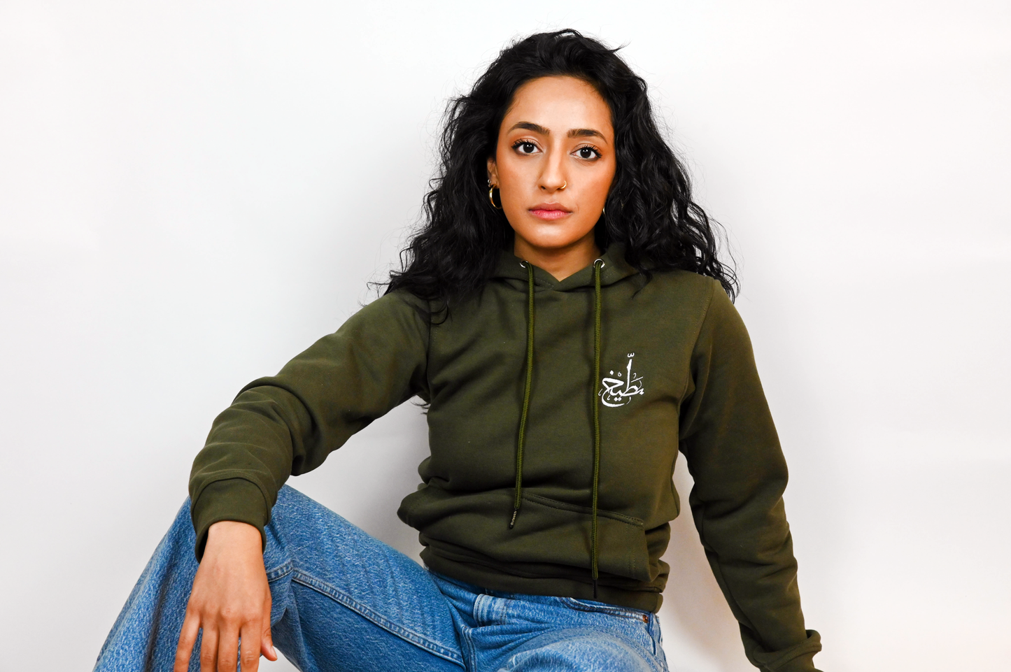 Olive Green Buteekh Logo Adult Unisex Hoodie